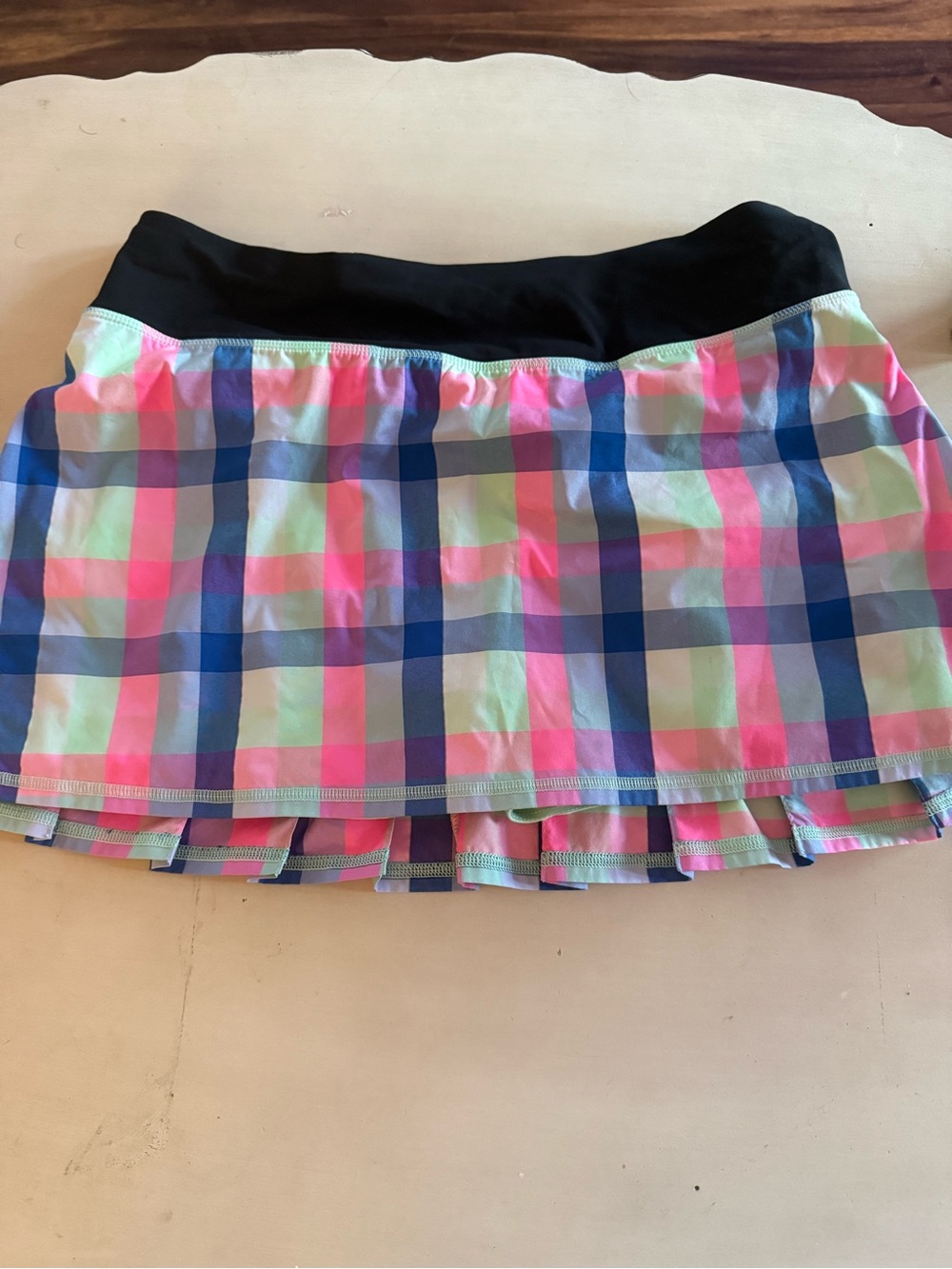 Lululemon Pink Blue Plaid Tennis Skirt - Picture 4 of 6